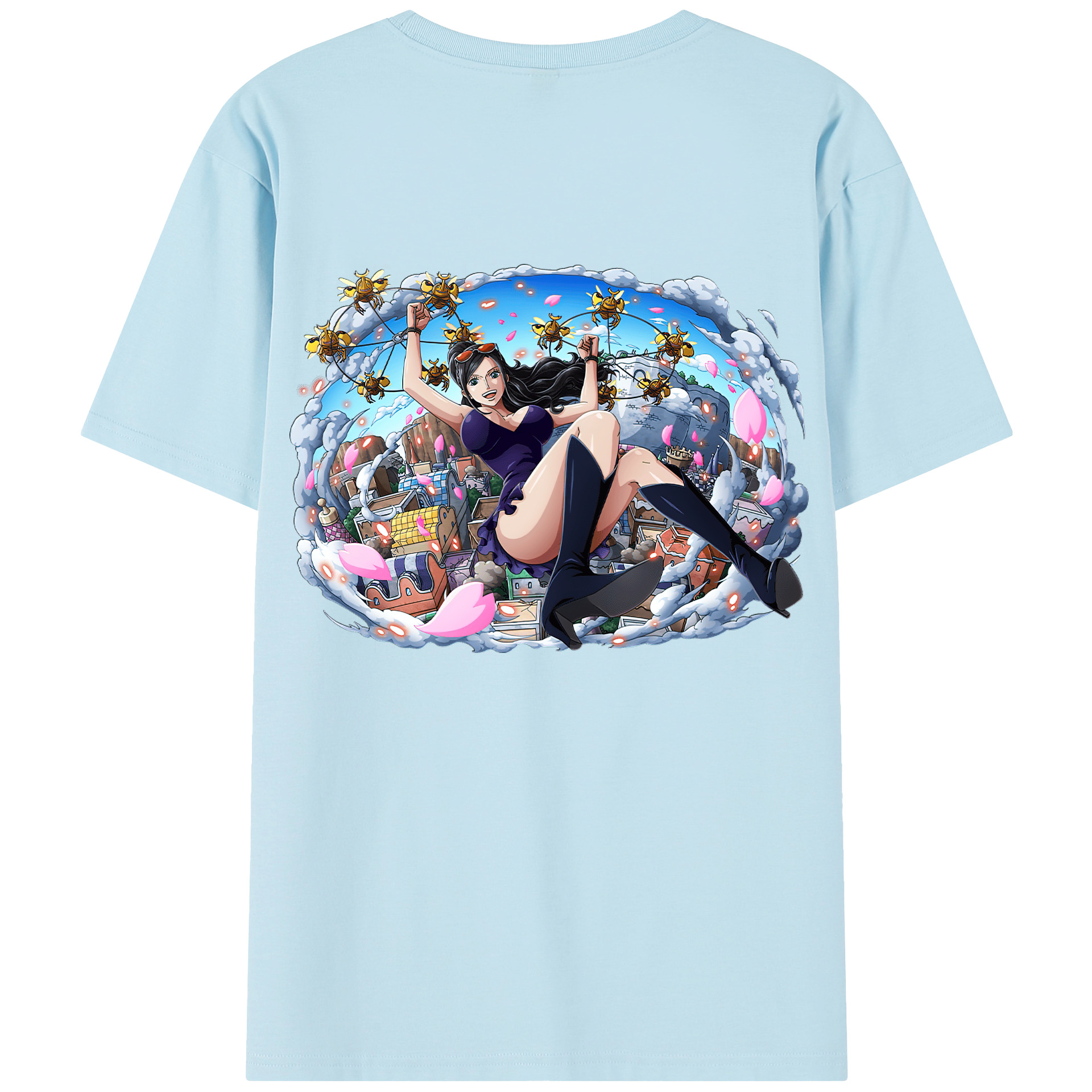 ワンピース ニコ・ロビン ONE PIECE Nico Robin 綿100％半袖Tシャツ（背面プリント）